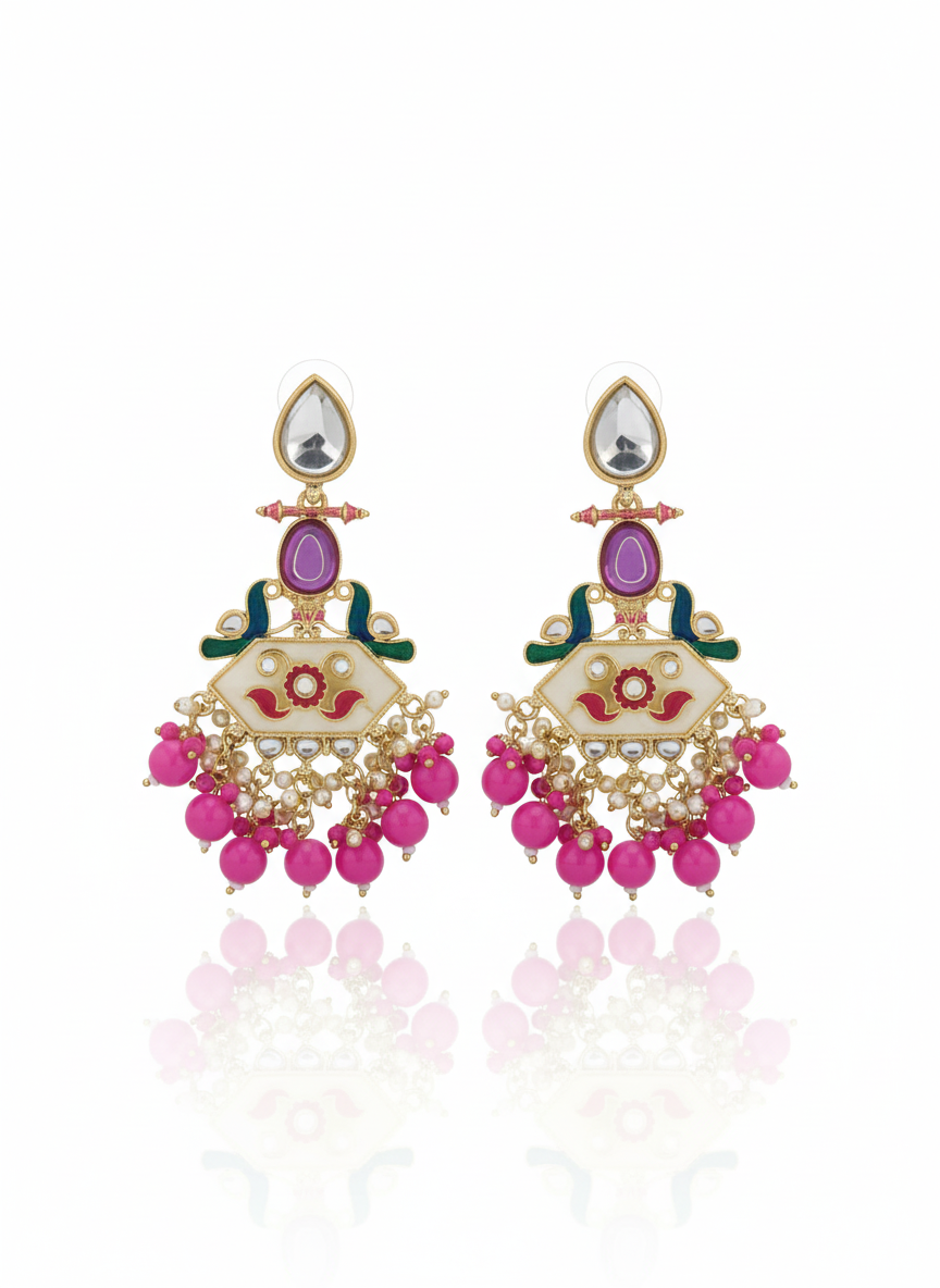 Rani Meenakari Royal Dome Earrings