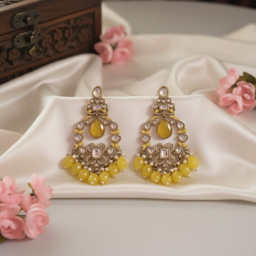 Amaltas Glow Kundan Chandbali Earrings