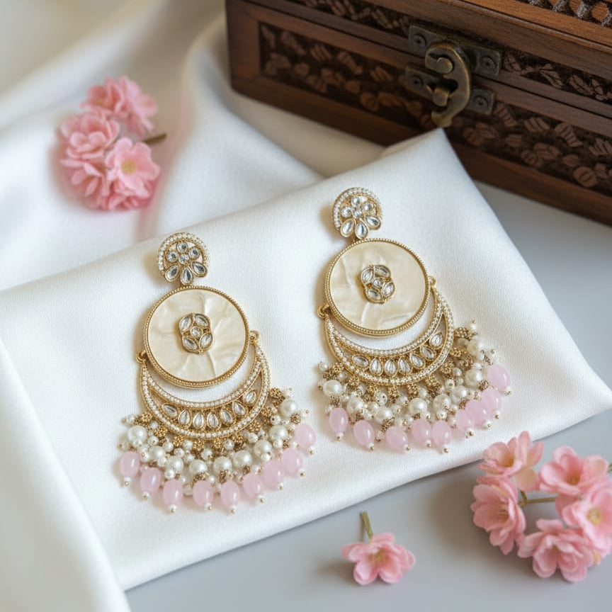 Ivory Blossom Pearl Chandbalis