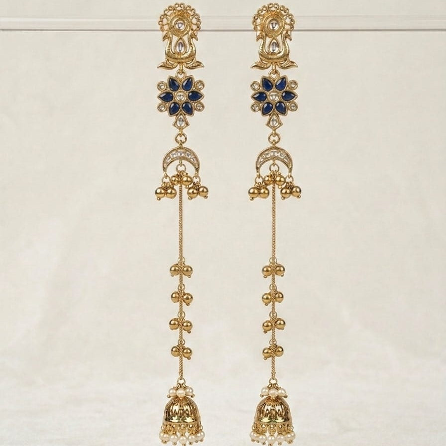 Neelkamal Royal Long Jhumka Earrings