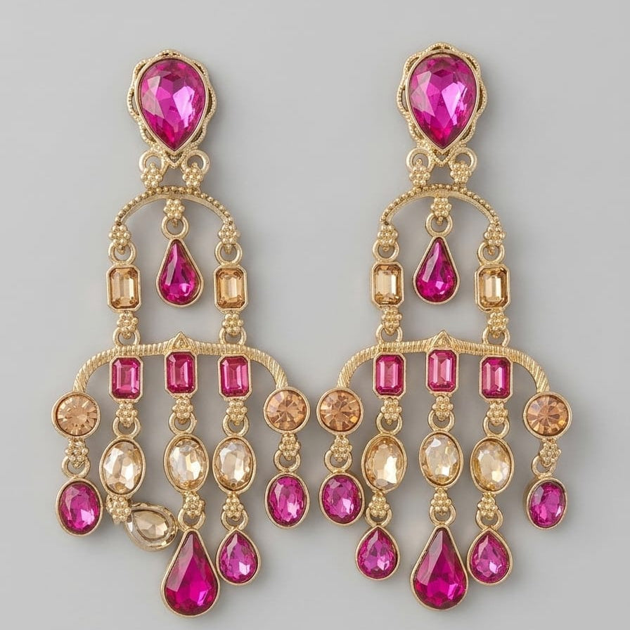 Rangrez Ruby Cascade Earrings
