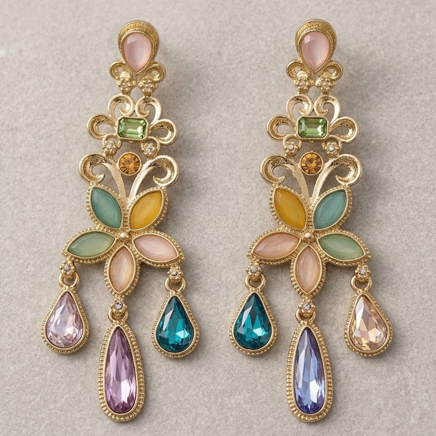 Gulbahaar Pastel Bloom Earrings