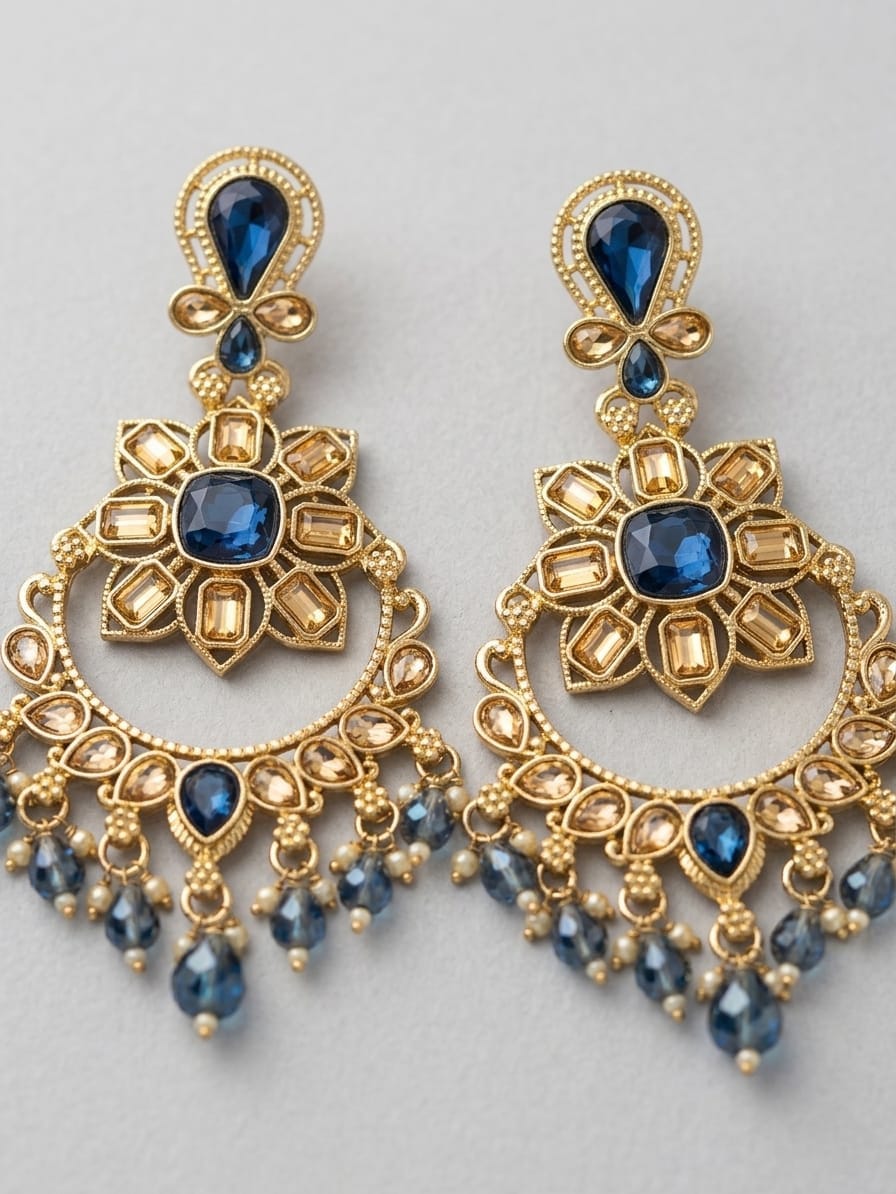 Neel Pushp Chandbali Earrings