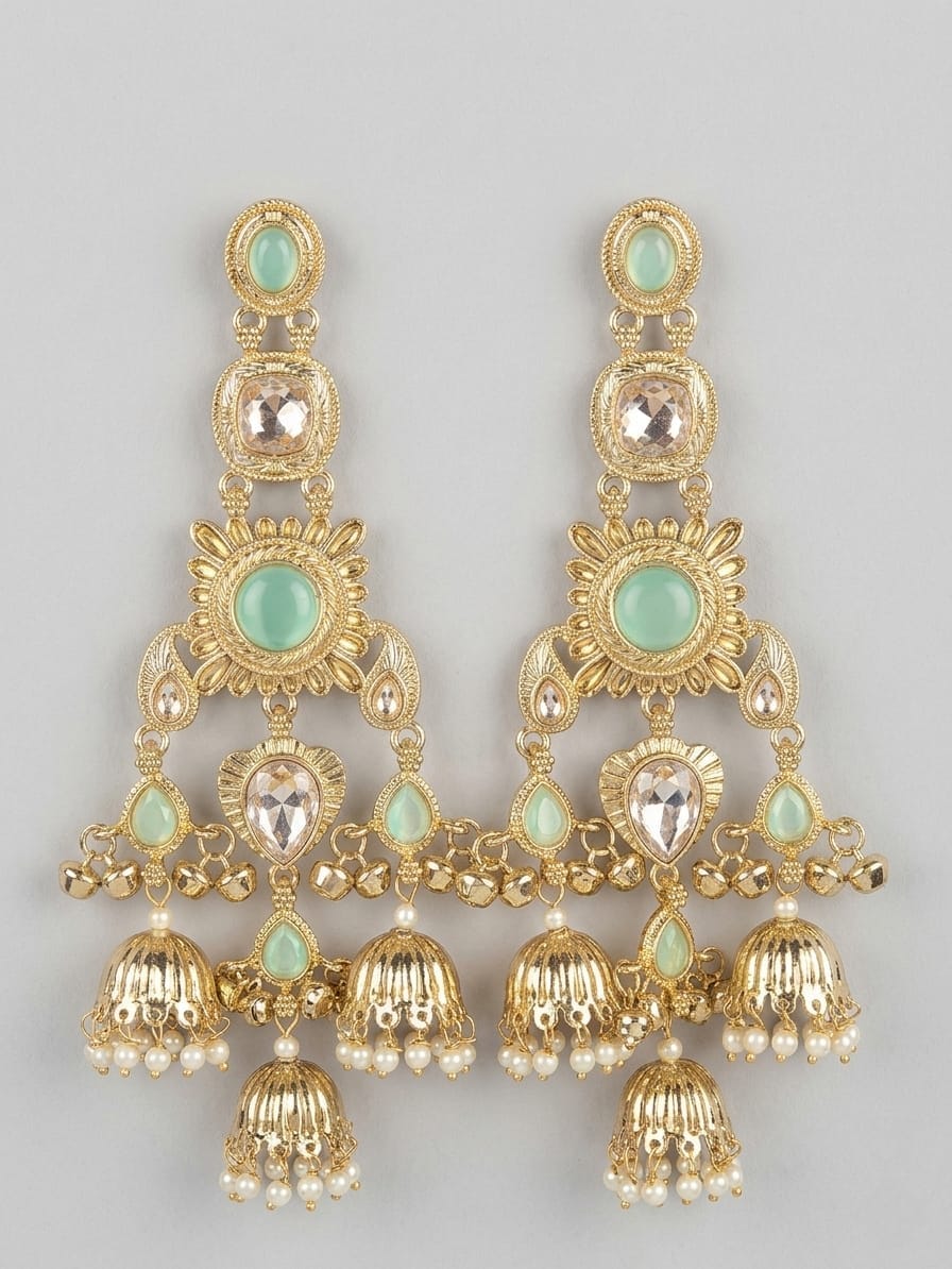 Mint Meher Jhumka Chandeliers