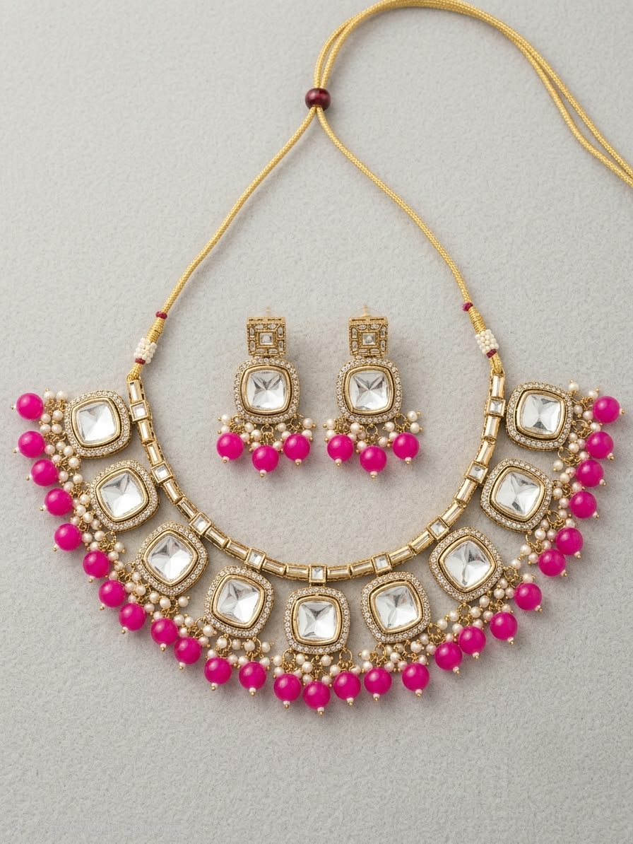 Gulabi Noor Kundan Necklace Set