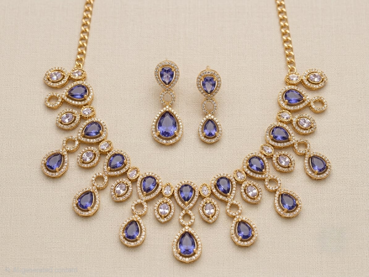 Royal Amethyst Cascade Necklace Set