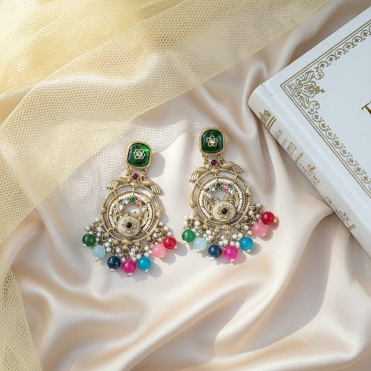 Multicolour Royal Dome Chandbaali Earrings