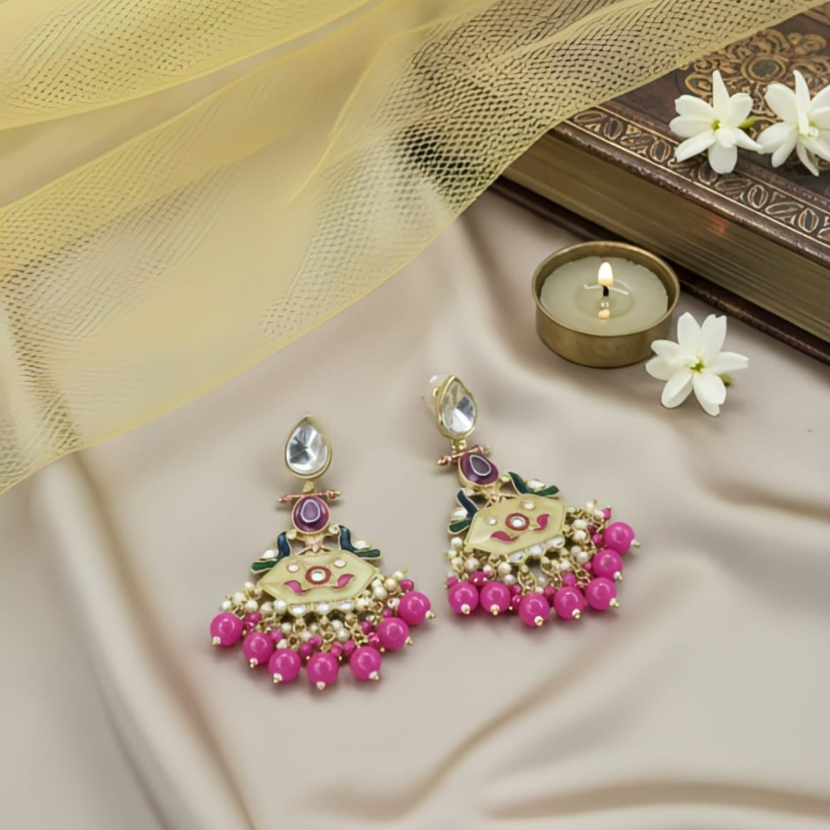 Rani Meenakari Royal Dome Earrings