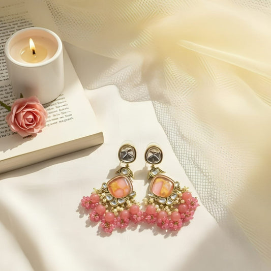 Blush Royal Pink Chandbaali Earrings