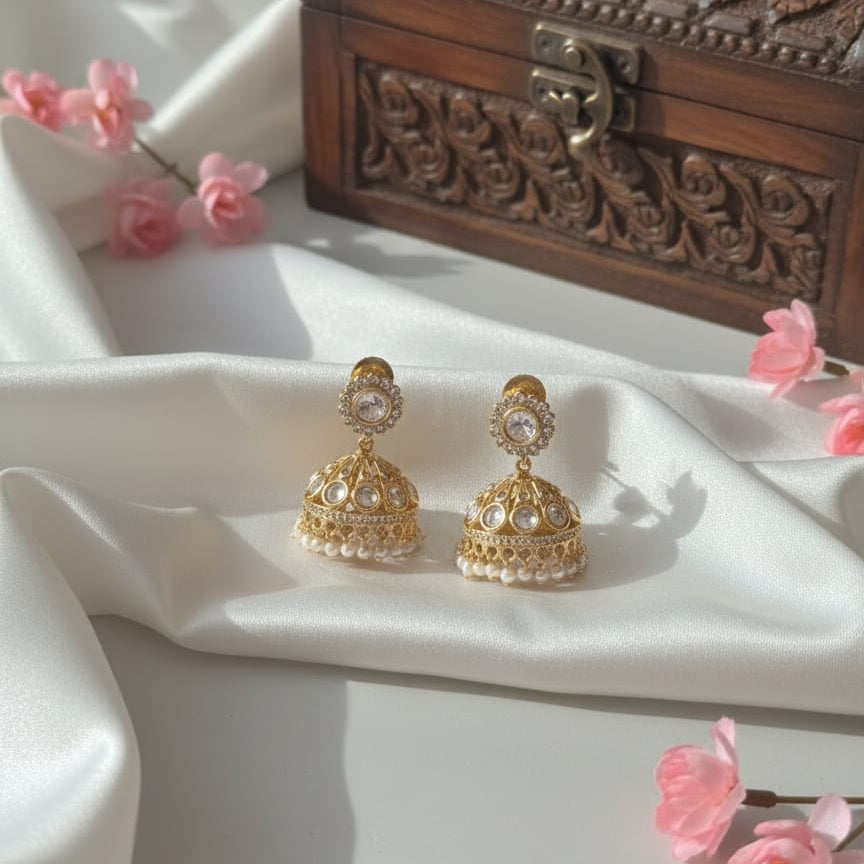 Royal Mirror Dome Jhumkas