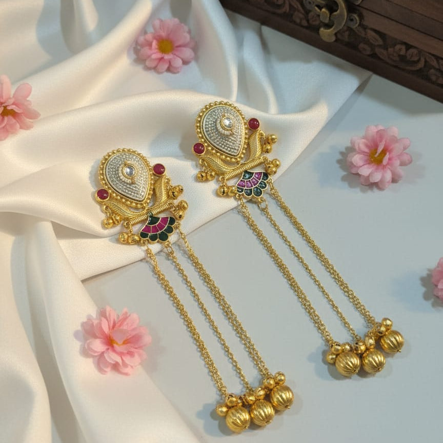 Padma Nayana Temple Drop Earrings
