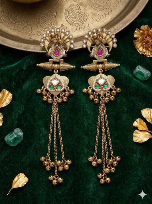 Rajsi Noor Kundan Tassel Earrings