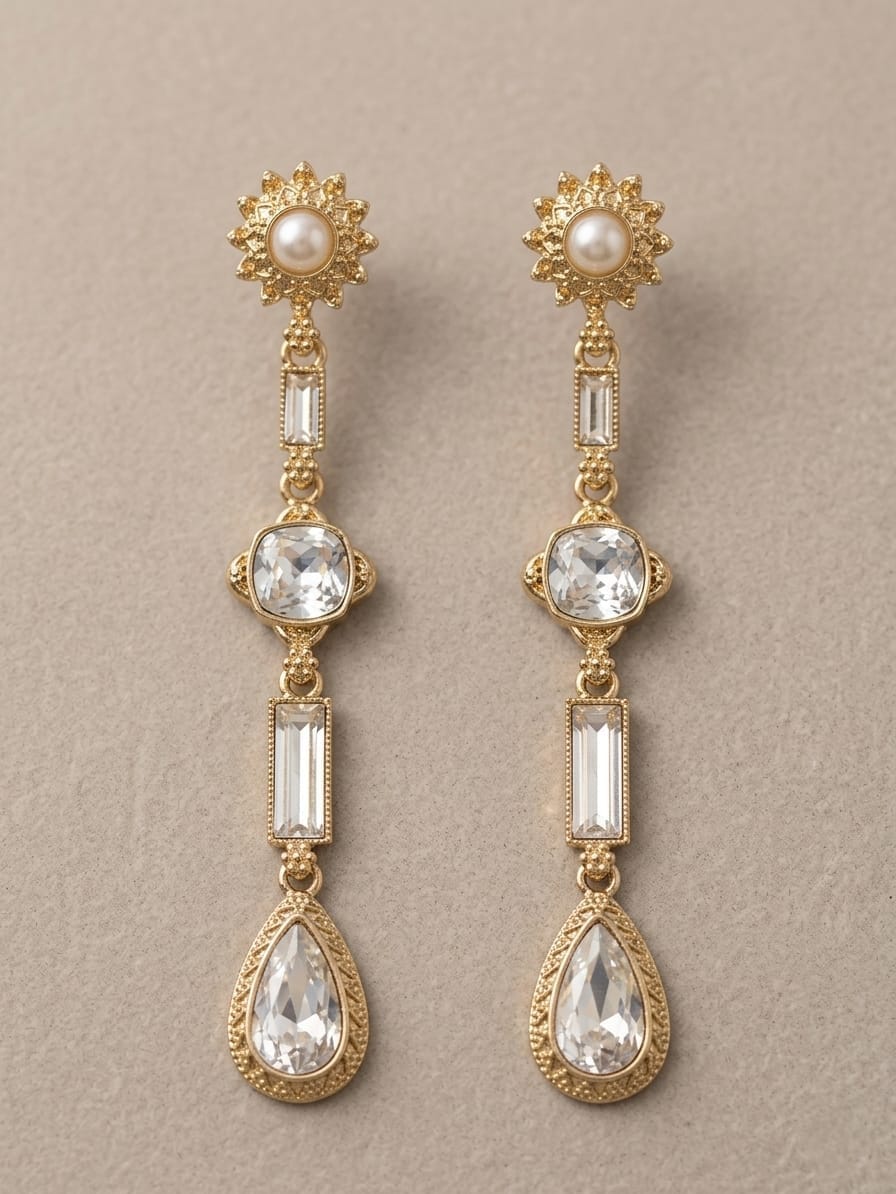 Aabha Crystal Drop Earrings