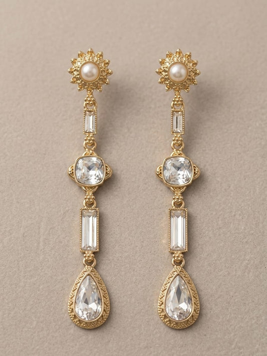 Aabha Crystal Drop Earrings