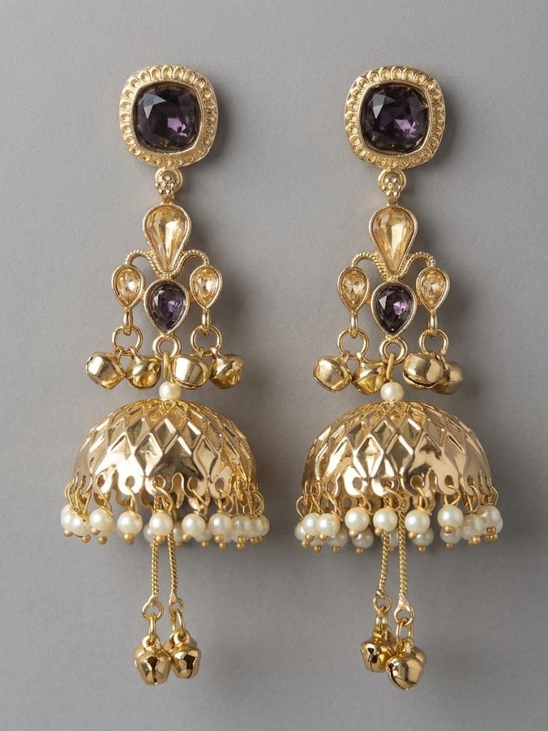 Gulnaar Amethyst Jhumka Earrings