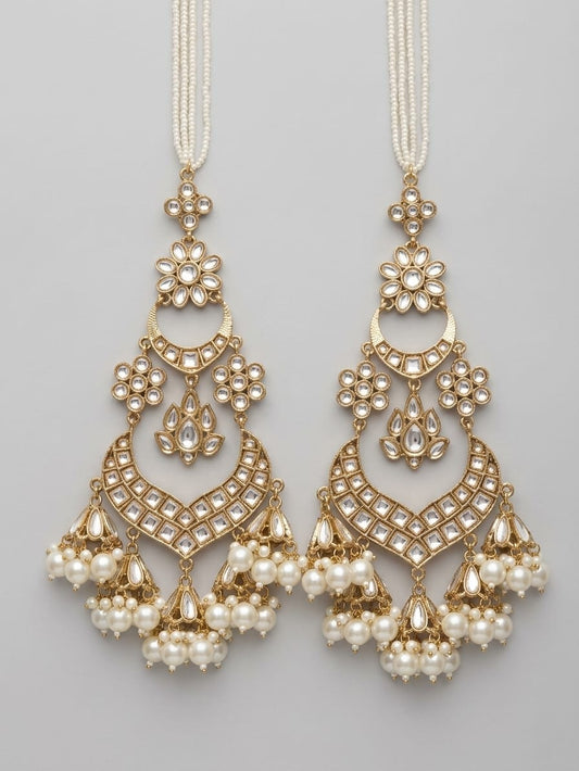 Noor Chandrika Long Kundan Earrings