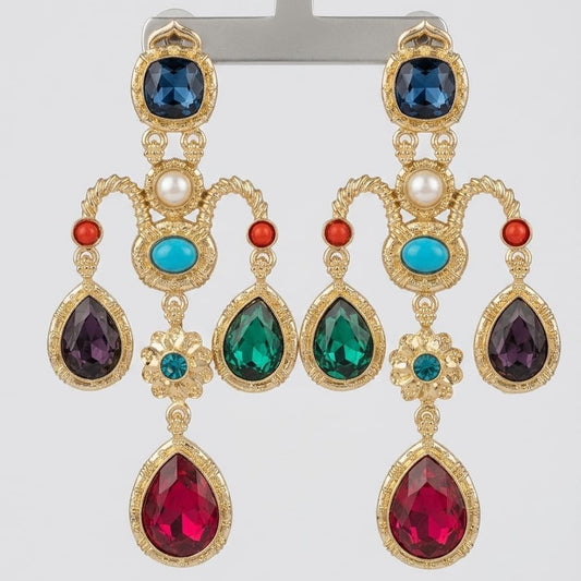 Royal Multicolor Chandrika Drop Earrings