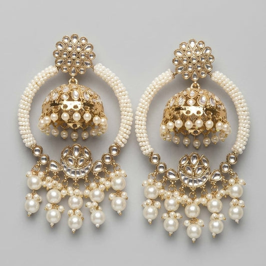 Pearl Jhumka Royale Hoop Earrings