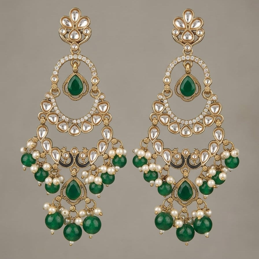 Emerald Noor Chandbali Earrings