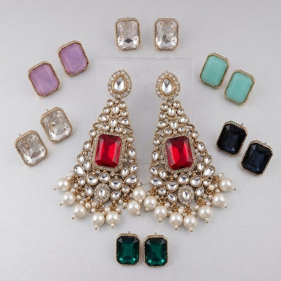 Navratna Grace Convertible Earrings
