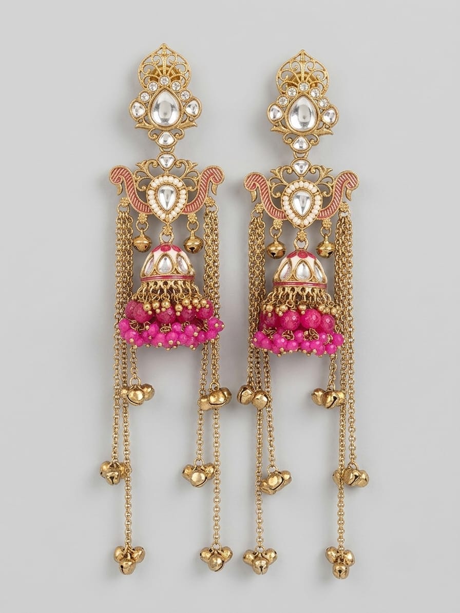 Gulnaar Tassel Jhumka Earrings