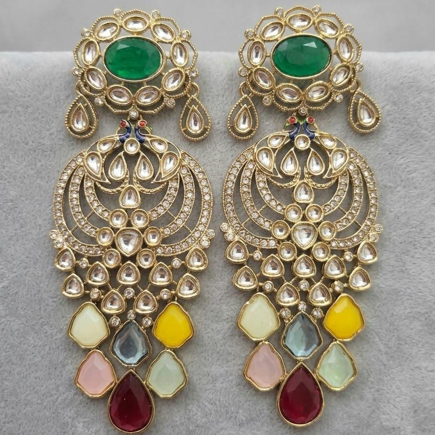 Meher Emerald Navrang Chandbali Earrings